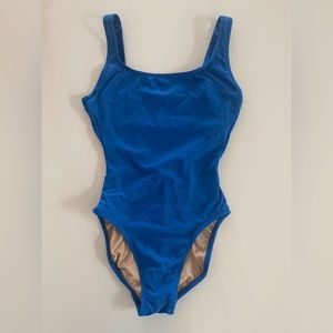 J. Crew Women's 1989 bright blue scoopback one-piece swimsuit